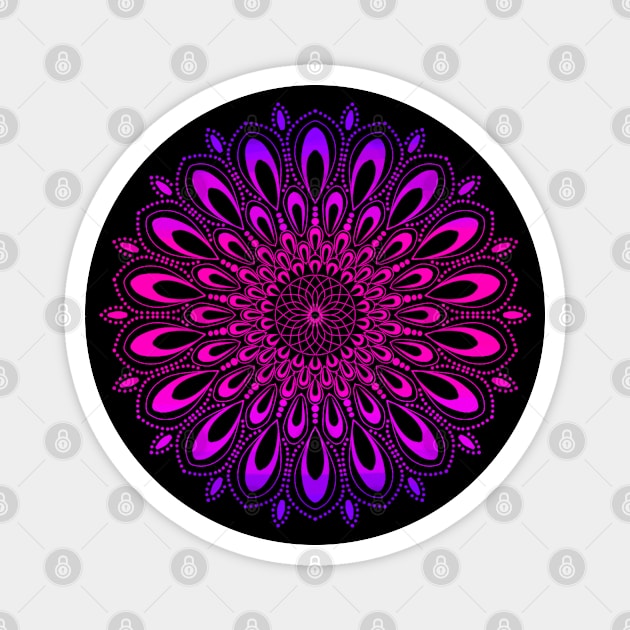 mandala flower patterns - Pink mandala - Purple mandala Magnet by Saishaadesigns